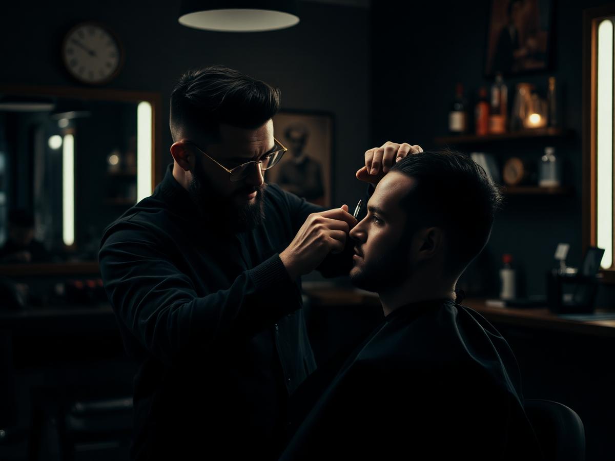 Barber schneidet einen Fade